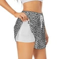 thumbnail image 1 of Goofa Black Leopard Printed Women 2 in 1 Running Shorts,Quick Dry Athletic Workout Shorts,High Waisted Athletic Shorts with Liner Pockets-XX-Large, 1 of 9