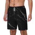 thumbnail image 1 of Goofa Black Marble Texture Abstract Printed Men's Swim Trunks Board Shorts Quick Dry Mens Swimming Trunks with Compression Liner,Breathable Fit Hawaii Beach Shorts-Large, 1 of 9