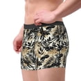 thumbnail image 1 of Goofa Black Palm Leaves Printed Men's Boxer Briefs Underwear, Moisture-Wicking Underwear, Trunk,Soft and Breathable Cotton Underwear-XX-Large, 1 of 9