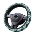 thumbnail image 1 of Goofa Black Panther Floral Illustration Pattern Elastic Stretch Steering Wheel Cover,Universal 15 inch, Microfiber Breathable Ice Silk, Anti-Slip, Odorless, Easy Carry, 1 of 8