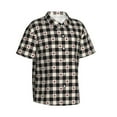 thumbnail image 1 of Goofa Black Plaid Heart Hawaiian Shirt for Men, Unisex Summer Beach Casual Short Sleeve Button Down Shirts,Aloha Tropical Floral print shirt-Large, 1 of 9