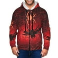 thumbnail image 1 of Goofa Black Spider Web With Spiders Pattern Mens Full-zip Hoodie, Zip-up Pullover Hooded Sweatshirt, Kangaroo Pocket Hoodie Ideal for Daily Wear, Travel, and Home-Large, 1 of 5