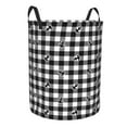 thumbnail image 1 of Goofa Black Tartan Plaid Printed Circular Hamper,Laundry Basket with Handles,Storage Baskets Foldable,Large Capacity Laundry Hamper-Small, 1 of 8