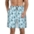 thumbnail image 1 of Goofa Black White Gray Rabbit Printed Mens Swim Trunks Summer Quick Dry Short Beach Swimwear Bathing Suits-3X-Large, 1 of 9