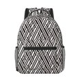 thumbnail image 1 of Goofa Black White Stripes Pattern Comfortable Student Backpack - Ergonomic Design, Durable, Water-Resistant, Multi-Compartment,Travel, and Outdoor Activities, 1 of 5