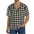 thumbnail image 1 of Goofa Black and white houndstooth Printed Men's Casual Short-sleeved Shirt,Lightweight Breathable Button-down,Summer Casual men's top,Versatile Fashion shirt-X-Large, 1 of 5