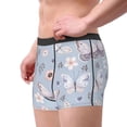 thumbnail image 1 of Goofa Blue Butterfly Printed Men's Boxer Briefs Underwear, Moisture-Wicking Underwear, Trunk,Soft and Breathable Cotton Underwear-Large, 1 of 9
