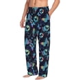 thumbnail image 1 of Goofa Blue Butterfly Printed Soft Pajama Pants for Men, Wide Leg Comfy Casual Lounge Yoga Pants-XX-Large, 1 of 9