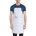 thumbnail image 1 of Goofa Blue Checkboard Printed Waterproof Apron 33" Chef Aprons for Men Heavy Duty Chemical Work Apron Adjustable Bib Apron, 1 of 9