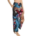 thumbnail image 1 of Goofa Blue Dinosaur Printed Soft Pajama Pants for Women, Wide Leg Comfy Casual Lounge Yoga Pants-XX-Large, 1 of 9