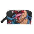 thumbnail image 1 of Goofa Blue Dinosaur Printed Toiletry Bag with Handle,Large Capacity Travel Makeup Cosmetic Bag for Women, Carry on Airport Airline Compliant Bag, 1 of 9