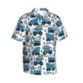 thumbnail image 1 of Goofa Blue Excavator Hawaiian Shirt for Men, Unisex Summer Beach Casual Short Sleeve Button Down Shirts,Aloha Tropical Floral print shirt-Large, 1 of 9