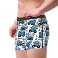 thumbnail image 1 of Goofa Blue Excavator Printed Men's Boxer Briefs Underwear, Moisture-Wicking Underwear, Trunk,Soft and Breathable Cotton Underwear-Large, 1 of 9