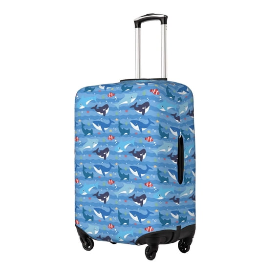 Goofa Blue Fish Pattern Luggage Covers For Suitcase,Suitcase Cover Protector Fit 18-32 Inch Luggage-Medium