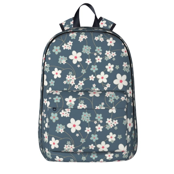 Goofa Blue Flower Printed Backpack,Laptop Backpack,Durable Anti-Theft Travel Work Backpack,Water-resistant Backpack