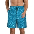 thumbnail image 1 of Goofa Blue Glitter Printed Mens Swim Trunks Summer Quick Dry Short Beach Swimwear Bathing Suits-Medium, 1 of 9
