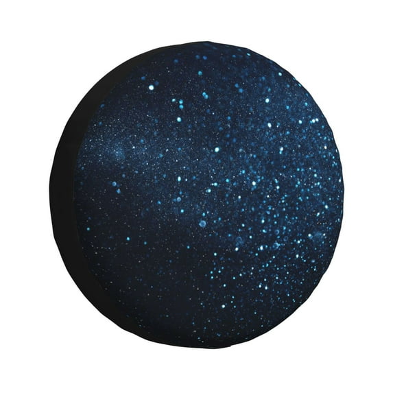 Goofa Blue Glitter Retro Pattern Universal Tire Cover for Jeep, SUV, Truck, and Trailer – Waterproof, UV-Resistant,Easy to Install, Fits 14"-17" Tires-14 inch