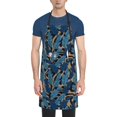thumbnail image 1 of Goofa Blue Leaves A Printed Waterproof Apron 33" Chef Aprons for Men Heavy Duty Chemical Work Apron Adjustable Bib Apron, 1 of 9