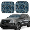 thumbnail image 1 of Goofa Blue Leaves A Pattern 2 Piece Car Windshield Sun Shade Foldable | Front Windshield Shade for Sun, Heat and UV Rays | Sunshade for Car Front Window-Large, 1 of 7