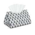 thumbnail image 1 of Goofa Blue Leaves Pattern Triangle Square Tissue Box Cover, Modern PVC Leathe Facial Paper Holder,Decorative Holder/Organizer for Bathroom Vanity Countertop, 1 of 9