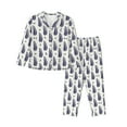 thumbnail image 1 of Goofa Blue Leaves Printed Women’s 2 Piece Pajama Set Super,Pajamas Women's Long Sleeve Sleepwear Soft Button Down Loungewear Pjs Lounge Set Nightwear-Medium, 1 of 9