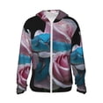 thumbnail image 1 of Goofa Blue Lipped Pit Viper And Three Pink Roses Printed Women's UPF 50+ Sun Protection Hoodie Jacket Lightweight Long Sleeve Sun Shirt for Women with Pocket Hiking Outdoor-X-Large, 1 of 9