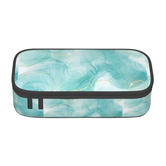 Goofa Blue Marble Pattern Pencil Case, Multi- Slot Pencil Pouch, Portable Pencil Bag, Pen Case for& Office