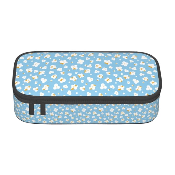 Goofa Blue Popcorn Pattern Pencil Case, Multi- Slot Pencil Pouch, Portable Pencil Bag, Pen Case for& Office