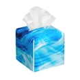thumbnail image 1 of Goofa Blue Shell Tissue Box Cover PVC Leather Tissue Holder Square Facial Tissue Case Facial Paper Organizer Dispenser for Bathroom, Vanity Countertop, 1 of 8