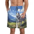 thumbnail image 1 of Goofa Blue Sky Dog Printed Mens Swim Trunks Summer Quick Dry Short Beach Swimwear Bathing Suits-3X-Large, 1 of 9