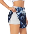 thumbnail image 1 of Goofa Blueberry Printed Women 2 in 1 Running Shorts,Quick Dry Athletic Workout Shorts,High Waisted Athletic Shorts with Liner Pockets-Medium, 1 of 9