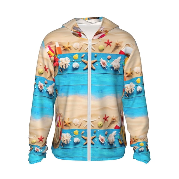 Goofa Boards and Beach Printed Women's UPF 50+ Sun Protection Hoodie Jacket Lightweight Long Sleeve Sun Shirt for Women with Pocket Hiking Outdoor-X-Large