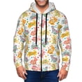 thumbnail image 1 of Goofa Boho Bunny Pattern Mens Full-zip Hoodie, Zip-up Pullover Hooded Sweatshirt, Kangaroo Pocket Hoodie Ideal for Daily Wear, Travel, and Home-3X-Large, 1 of 5