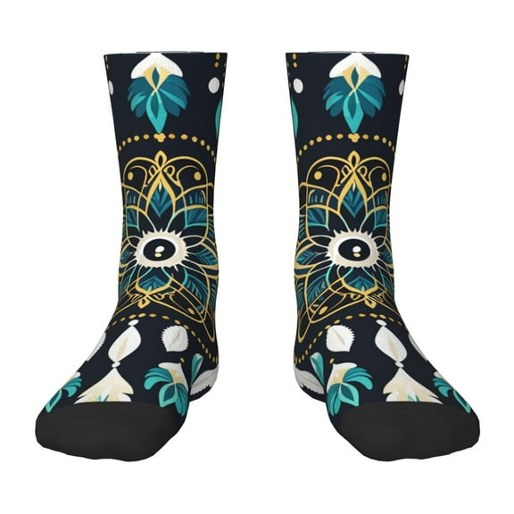 Goofa Boho Dreamcatcher Pattern Children's Crew Socks, Kids' Daily Wear and Sports Socks, Breathable Socks, Sports Socks, Moisture-Wicking Socks for Children