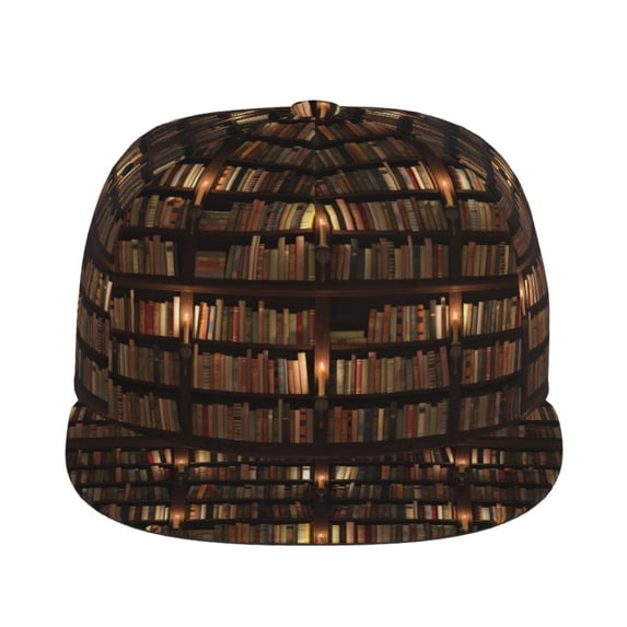 Goofa Bookshelves Printed Men's Baseball Cap,Straight Brim Hat,Golf Dad Hat,Versatile Style,Sun Protection Cap,Travel Hat