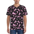 thumbnail image 1 of Goofa Breast Cancer Awareness (2) Pattern Mens Golf Shirt Baseball T-shirt Moisture Wicking Dry Fit Performance Sport Short Sleeve Striped Golf Polo Shirts-Medium, 1 of 7