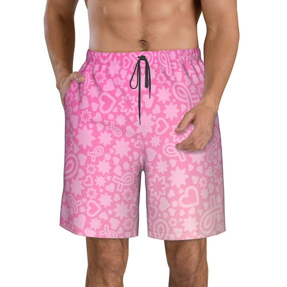 Goofa Breast CancerN Ribbons Awareness Printed Mens Swim Trunks Summer Quick Dry Short Beach Swimwear Bathing Suits-XX-Large