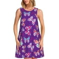 thumbnail image 1 of Goofa Bright Butterflies for Summer Dresses for Women – Beach Floral Sundress, Casual Pockets Boho Tank Dress for Hot Days, 1 of 7