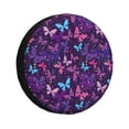 thumbnail image 1 of Goofa Bright Purple Butterflies Pattern Universal Tire Cover for Jeep, SUV, Truck, and Trailer – Waterproof, UV-Resistant,Easy to Install, Fits 14"-17" Tires-17 inch, 1 of 6
