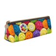 thumbnail image 1 of Goofa Brightly Colored Cupcakes Pattern Pencil Case Portable Stylish Triangle Pencil Pouch with Zipper Leather Cosmetic Pouch Bag Makeup Cosmetic Pencil Pouch, 1 of 1