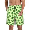 Goofa Broccoli Vegetables Printed Mens Swim Trunks Summer Quick Dry