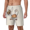 thumbnail image 1 of Goofa Brown Cat Cartoon Printed Men's Swim Trunks Board Shorts Quick Dry Mens Swimming Trunks with Compression Liner,Breathable Fit Hawaii Beach Shorts-Medium, 1 of 9