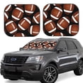 thumbnail image 1 of Goofa Brown Football On Black Pattern 2 Piece Car Windshield Sun Shade Foldable | Front Windshield Shade for Sun, Heat and UV Rays | Sunshade for Car Front Window-Small, 1 of 7
