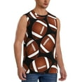 thumbnail image 1 of Goofa Brown Football On Black Printed Men's Sleeveless T-Shirt - Athletic Gym Workout Tank Top for Men - Moisture-Wicking, UPF 30+ Quick-Dry Muscle Tee-XX-Large, 1 of 8