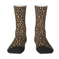 thumbnail image 1 of Goofa Brown Leopard Printed Men's Crew Socks, Soft Durable Breathable Moisture-Wicking with Odor Control Cotton socks, 1 of 9