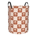 thumbnail image 1 of Goofa Brown Palms Printed Circular Hamper,Laundry Basket with Handles,Storage Baskets Foldable,Large Capacity Laundry Hamper-Small, 1 of 8
