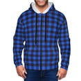 thumbnail image 1 of Goofa Buffalo Plaid Blue Black Pattern Mens Full-zip Hoodie, Zip-up Pullover Hooded Sweatshirt, Kangaroo Pocket Hoodie Ideal for Daily Wear, Travel, and Home-X-Large, 1 of 5