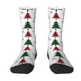 thumbnail image 1 of Goofa Buffalo Plaid Christmas Trees Printed Men's Crew Socks, Soft Durable Breathable Moisture-Wicking with Odor Control Cotton socks, 1 of 9