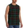 thumbnail image 1 of Goofa Buffalo Plaid Dark Green Printed Men's Sleeveless T-Shirt - Athletic Gym Workout Tank Top for Men - Moisture-Wicking, UPF 30+ Quick-Dry Muscle Tee-XX-Large, 1 of 8