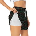 thumbnail image 1 of Goofa Buffalo Plaid Dark Green Printed Women 2 in 1 Running Shorts,Quick Dry Athletic Workout Shorts,High Waisted Athletic Shorts with Liner Pockets-X-Large, 1 of 9